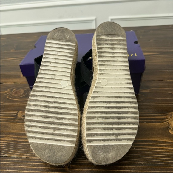 Madden Girl Crispp Espadrille Platform Sandals Black Strappy - Picture 5 of 6